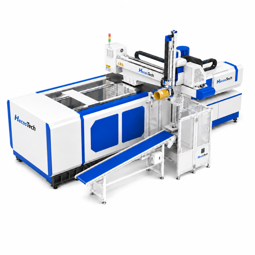 In mold labeling robot for plastic injection molding automation